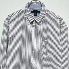 TOMMY HILFIGERボタンダウン 長袖シャツ　ストライプシャツ　ロゴ