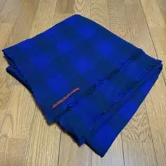 美品 ダニエラ・グレジス 青×青緑のチェック ストール