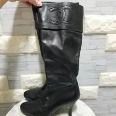【最終値下げ】【送料無料】CHANEL ロング ブーツ ブラック 36 23cm