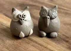 フクロウの置物(2つ)