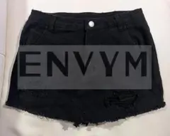 【美品】ENVYM アンビー ショートパンツ ダメージ加工 ブラック