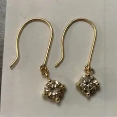 大粒! k18 ダイヤモンドピアス