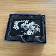 螺鈿細工 ブドウ柄 ステンレス製 スリム 名刺入れ/カードケース/IDケース