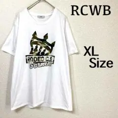 『アールシーダブリュービー』（XL）＊Tシャツ＊半袖＊カジュアル＊ホワイト