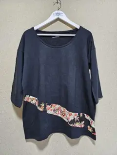 和柄(ちりめん柄)7分袖 Tシャツ【最終値下げ】
