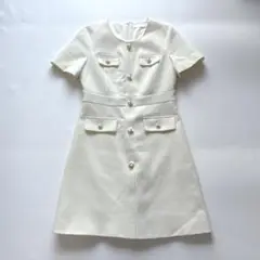 【美品】suger ERUKEI SETTAN ツイード　花ボタン　ワンピース
