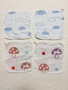 【新品・未使用】ガーゼタオル ループタオル4枚セット