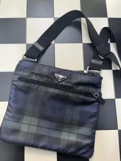 PRADA ナイロン チェック柄 ショルダーバッグ