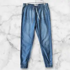 BULLHEAD /デニム風ブルー イージーパンツ ウエスト総ゴム S