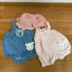 キムラタンクーラクール　ロンパース　サロペット 帽子セット　80 90