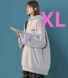 1点のみ　グレー オーバーサイズパーカー　XL ゆったり　おしゃれ　裏起毛暖かい