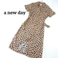 a new day 半袖シャツワンピース 【XS(M相当)】ヒョウ柄