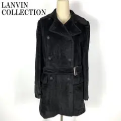 LA4727 ランバンコレクション ファーコート 黒ブラック アルパカ混 38
