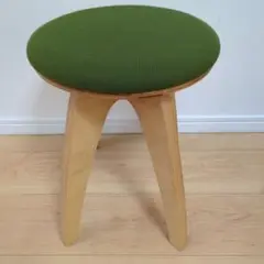 グリーン　円形スツール