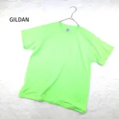 GILDAN 半袖Tシャツ M　黄緑　蛍光色　スポーツ　ランニング　カットソー