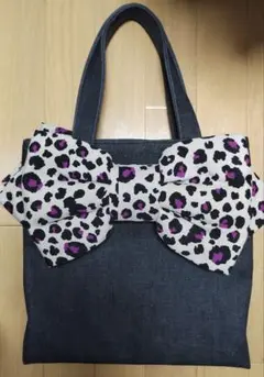 美品　ミュゲ　Muguet　リボン　トート　バッグ