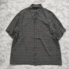 【美品L】claiborne 総柄 レーヨンシャツ 半袖 ゆったり L