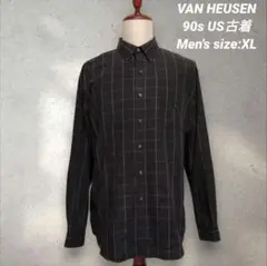 VAN HEUSEN 90s 黒タグ 長袖シャツ Men's XL 黒 US古着