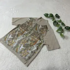 noa-ge ノアージュ　シルク棍　花柄　半袖ニット　Mサイズ