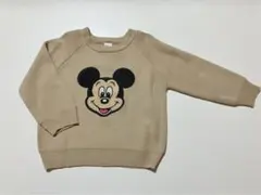 ミッキーマウスベージュニットセーター