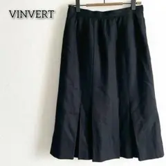 バンベール 【サイズ不明】 スカート ひざ丈 毛 ウール フレア 裏地付き 黒