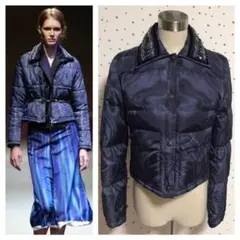 本物 美品 コレクションモデル プラダ 装飾ビジュー付 ダウンジャケット 38