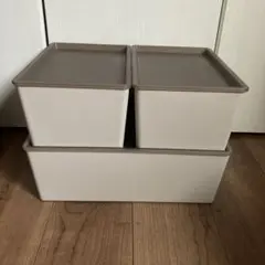 3coins 蓋付き収納ボックス M L 3個セット