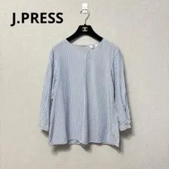 美品　J.PRESS ストライプ　七分袖　シャツ　ブラウス　ジェイプレス　M