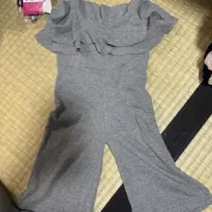グレー フリルロンパース サイズ80