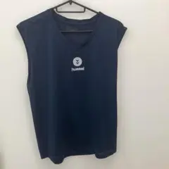 hummel ネイビー Vネック ノースリーブシャツ　160