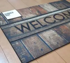 【welcome】ヴィンテージ調　ラバーマット　ウェルカム玄関マット