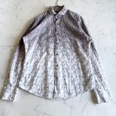 美品 現行タグ 近年モデル エポカウォモ グラデーションシャツ 花柄総刺繍 44