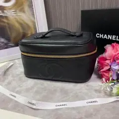 CHANEL シャネル バニティポーチ 黒 ブラック キャビアスキン