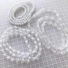 透明のホワイト✽ホワイトカットガラス　3 本　 まとめ売り　no. 49