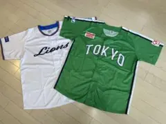 東京ヤクルトスワローズ（グリーン）、埼玉西武ライオンズ（ホワイト）ユニフォーム