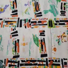 お絵かき柄生地