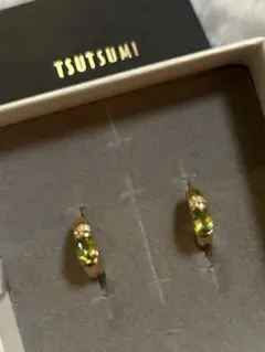k10 イエローゴールド ペリドット フープピアス