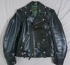 【ジャンク】Buco 70s シングルライダース スペイン製 42 70s Brooksブルックス シングルライダース レザージャケット 黒
