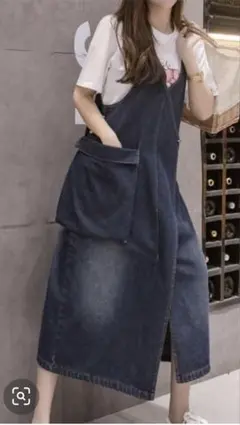 サロペット　デニムワンピース