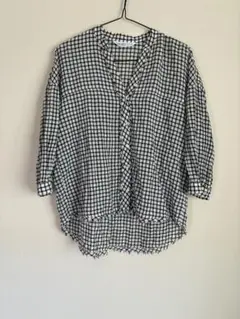 ZARA BASIC ブラック・ホワイトチェックシャツ