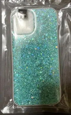 デザモバ　iPhone12/12Pro グリッター　ターコイズ