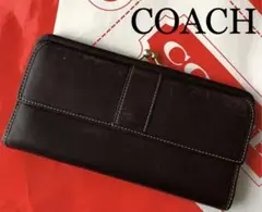 COACH 長財布 ブラウン 茶 がま口 アンティーク レトロ