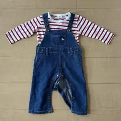 Polo Babyデニムカバーオール ＆ 長袖ボーダーTシャツセット 80サイズ