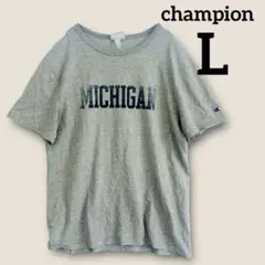 champion フロントロゴプリント　Tシャツ グレー　L