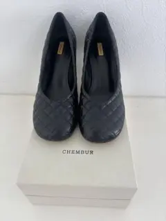 新品未使用CHEMBURチェンバーキルティングハイヒールパンプス黒ドゥーズィエム