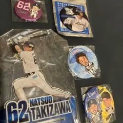 ライオンズ滝沢選手 62番スマホアクリルスタンド、缶バッジ５個セット