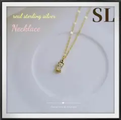 No.162 セール 純銀製 スクエアカット シンプル ネックレス レディース