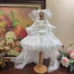 ぬいぐるみ　10cm用　服　ぬい服　ドレス　チャイナ風　ワンピース　ヘッドドレス