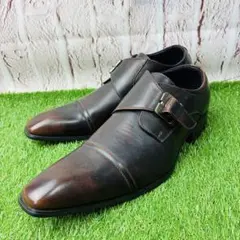 【新品】AAA 革靴 シングルモンク パティーヌ 本革 厚底 43(27.5)