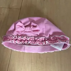 ミキハウス　 ピンク 水泳帽 リボン付き フリル